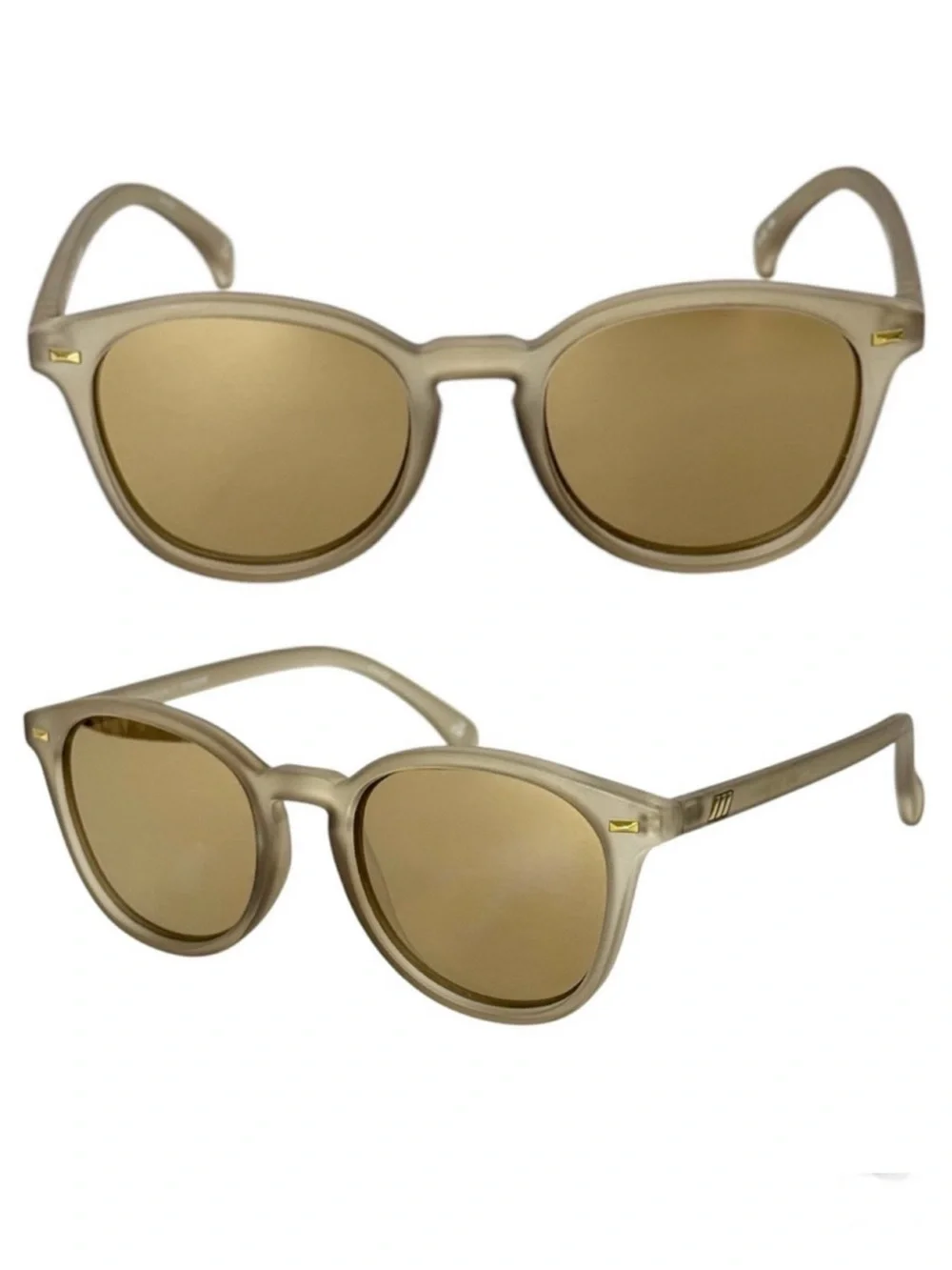 LE SPECS Bandwagon NEW Sunglasses Matte Stone Frame With Copper Mirror Lens NEW